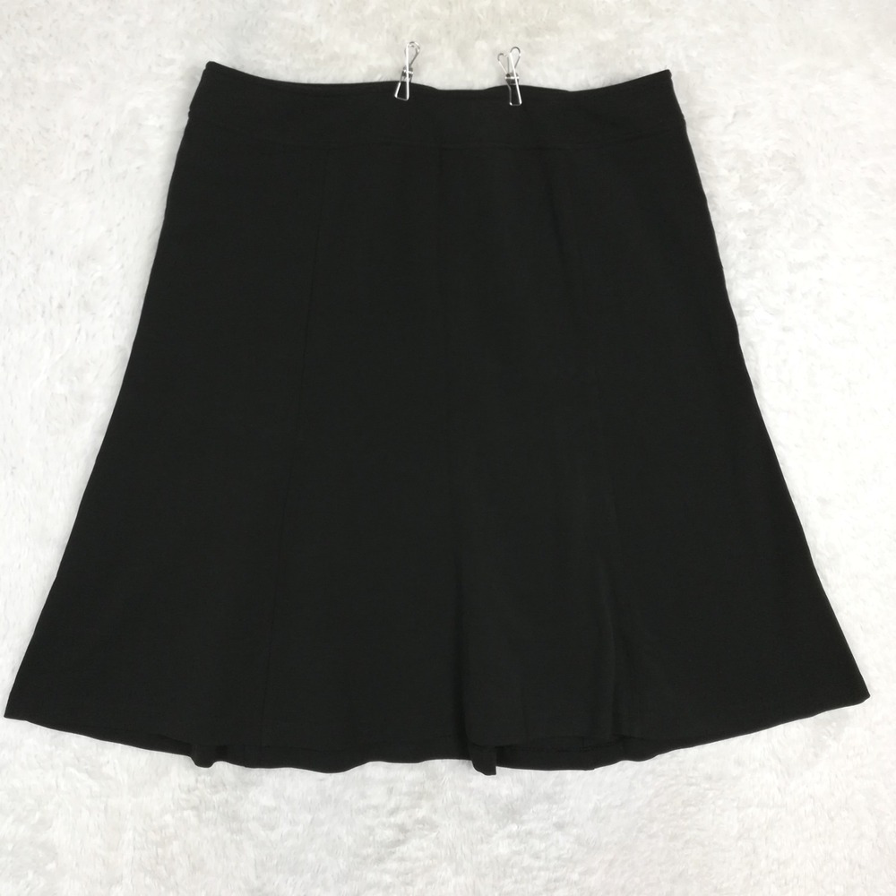 CJ Banks Womens Skirt Black Midi A Line Flare Below Knee Plus 20W